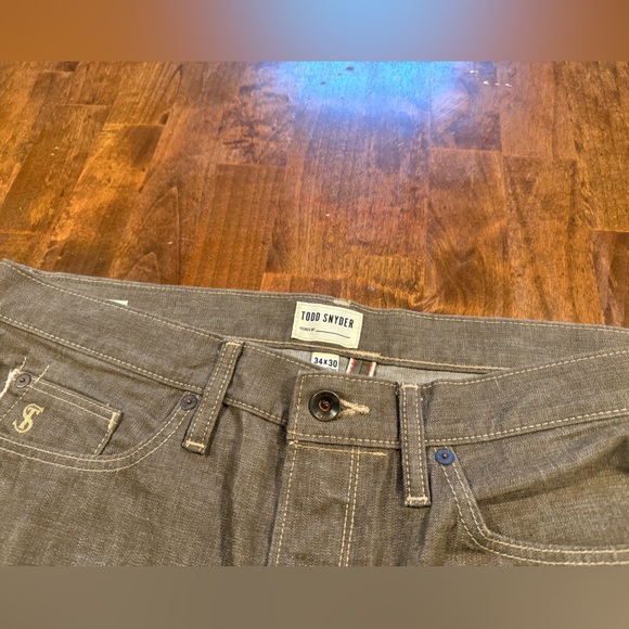 Todd Snyder Slim Lightweight Japanese Selvedge Jeans in Brown/“Whiskey” color.